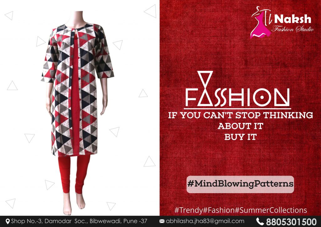 P9 - Red Pattern Designer Dress Creative Fashion