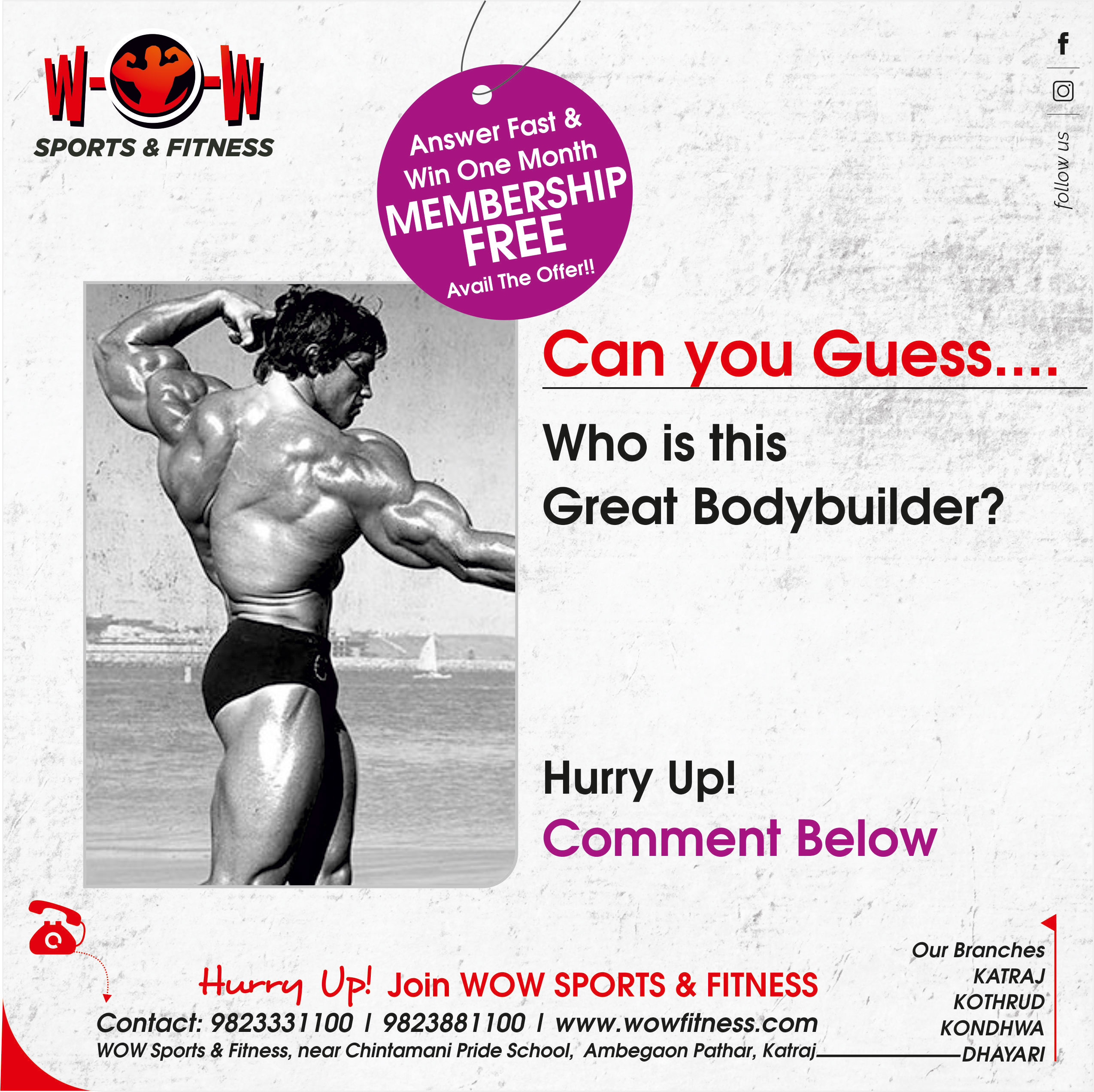 Quiz Campaign Designed for WOW Fitness Gym in Pune by Bigadtruck