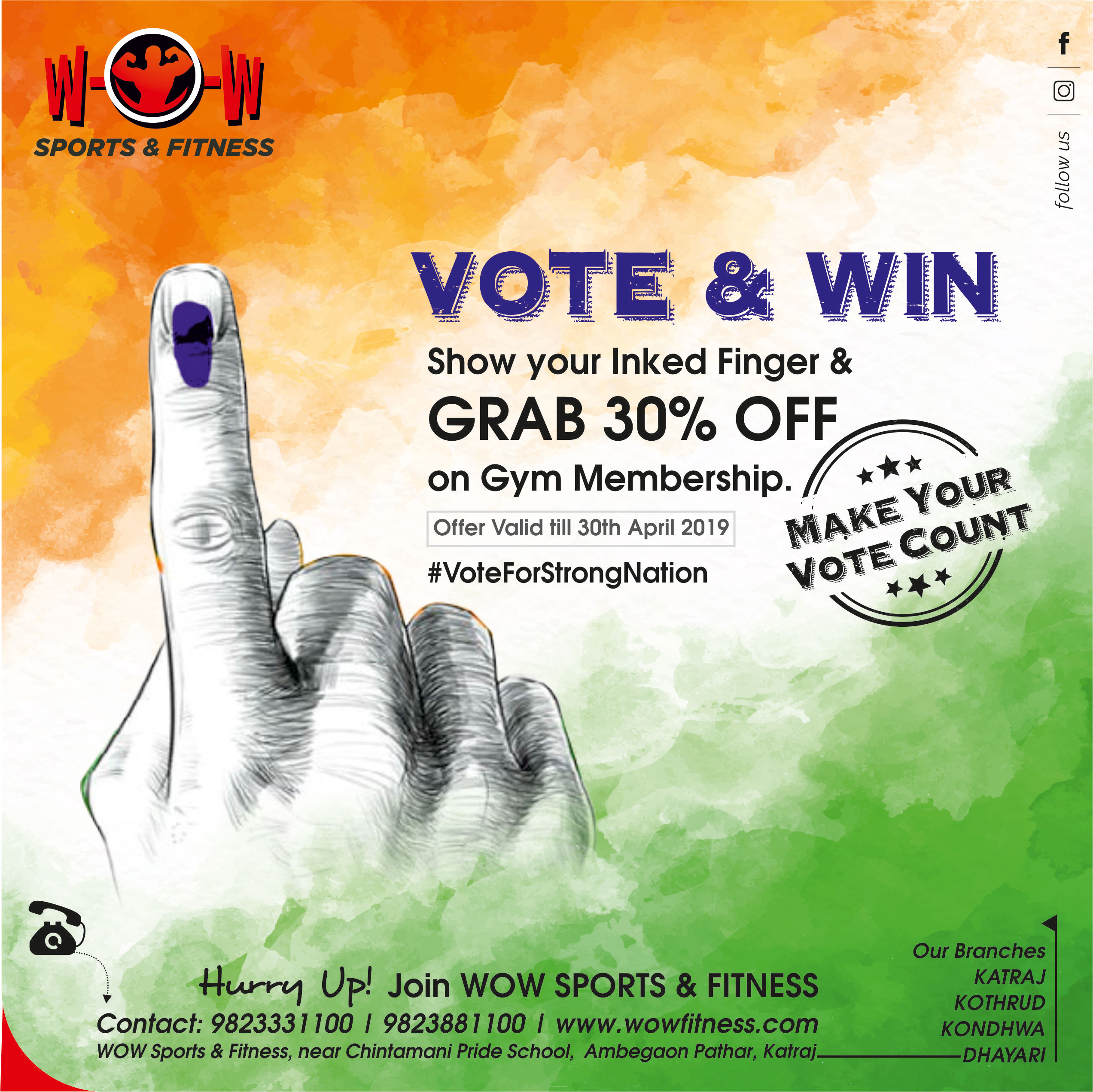Quiz Campaign Designed for WOW Fitness Gym in Pune by Bigadtruck
